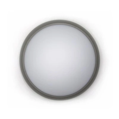 Πλαφονιέρα led στρόγγυλη πλαστική γκρι 9W θερμό λευκό φως 4000k στεγανή IP65 εξωτερικού χώρου