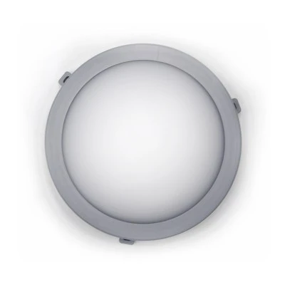 Led απλίκα γκρι στρόγγυλη πλαστική 12W 840Lm 4000k ενδιάμεσο λευκό φως στεγανή ΙΡ54