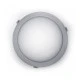 Led απλίκα γκρι στρόγγυλη πλαστική 12W 840Lm 4000k ενδιάμεσο λευκό φως στεγανή ΙΡ54