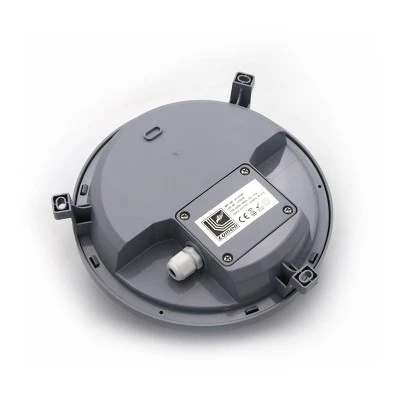 Led απλίκα γκρι στρόγγυλη πλαστική 12W 840Lm 4000k ενδιάμεσο λευκό φως στεγανή ΙΡ54