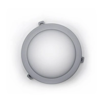 Led απλίκα γκρι στρόγγυλη πλαστική 6W 420Lm 4000k ενδιάμεσο λευκό φως στεγανή ΙΡ54