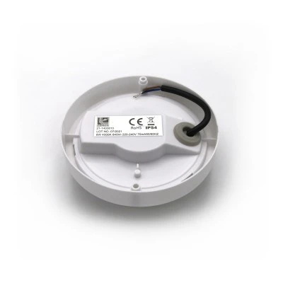 Led πλαφονιέρα λευκή στρογγυλή 8W 230V 4000k ενδιάμεσο φως με πολυκαρμπονάτ κάλυμμα στεγανή IP54