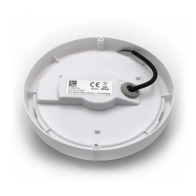 Led πλαφονιέρα λευκή στρογγυλή 18W 230V 4000k ενδιάμεσο φως 1440lm με κάλυμμα ματ πολυκαρμπονάτ IP54