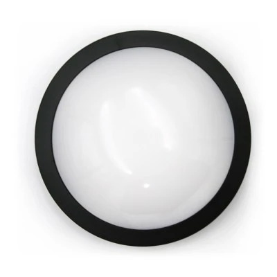 Πλαφονιέρα led στρόγγυλη πλαστική μαύρη 18W θερμό λευκό φως 4000k στεγανή IP65 εξωτερικού χώρου