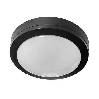 Πλαφονιέρα led στρόγγυλη πλαστική μαύρη 18W θερμό λευκό φως 4000k στεγανή IP65 εξωτερικού χώρου
