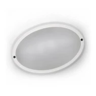Led απλίκα πολυκαρμπονική pc οβάλ λευκή 240x163mm 15W 230V ενδιάμεσο λευκό φως 4000k στεγανή IP65