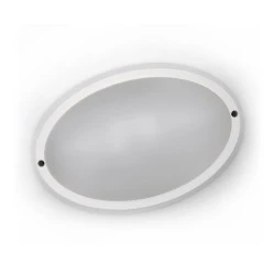 Led απλίκα πολυκαρμπονική pc οβάλ λευκή 240x163mm 15W 230V ενδιάμεσο λευκό φως 4000k στεγανή IP65