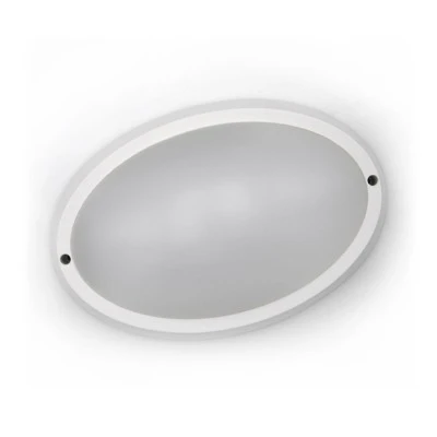 Led απλίκα πολυκαρμπονική pc οβάλ λευκή 240x163mm 15W 230V ενδιάμεσο λευκό φως 4000k στεγανή IP65