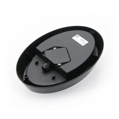 Led απλίκα πολυκαρμπονική pc οβάλ μαύρη 240x163mm 15W 230V ενδιάμεσο λευκό φως 4000k στεγανή IP65