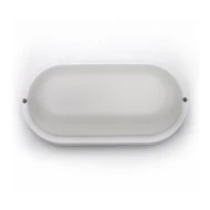 Led απλίκα πλαστική pc λευκή οβάλ 260x135mm 18W ενδιάμεσο λευκό φως 4000k εξωτερικού χώρου IP54