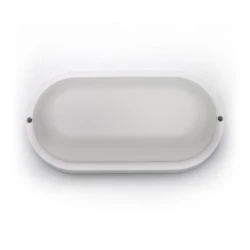 Led απλίκα πλαστική pc λευκή οβάλ 260x135mm 18W ενδιάμεσο λευκό φως 4000k εξωτερικού χώρου IP54