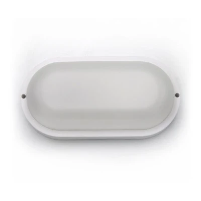 Led απλίκα πλαστική pc λευκή οβάλ 260x135mm 18W ενδιάμεσο λευκό φως 4000k εξωτερικού χώρου IP54