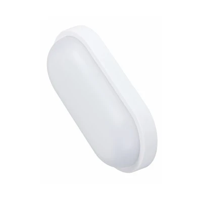 Led απλίκα πλαστική pc λευκή οβάλ 260x135mm 18W ενδιάμεσο λευκό φως 4000k εξωτερικού χώρου IP54