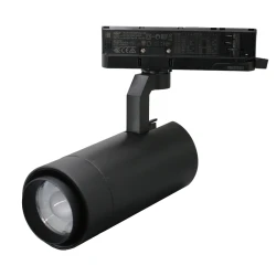 LED σποτ ράγας 4 γραμμών (τριφασικό) ρυθμιζόμενο ντιμαριζόμενο 20W 230V ενδιάμεσο λευκό φως 4000K μαύρο Φ67x156mm