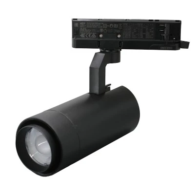 LED σποτ ράγας 4 γραμμών (τριφασικό) ρυθμιζόμενο ντιμαριζόμενο 20W 230V ενδιάμεσο λευκό φως 4000K μαύρο Φ67x156mm