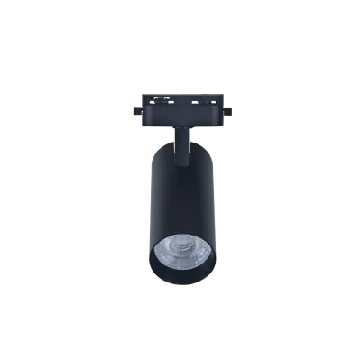 LED σποτ ράγας 2 γραμμών COB 20W 230V ντιμαριζόμενο ενδιάμεσο λευκό φως 4000K 2400lm 36° μαύρο Φ74x175mm