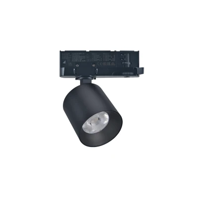 LED σποτ ράγας 4 γραμμών (τριφασικό) COB 20W ντιμαριζόμενο 230V θερμό λευκό 4000K 2400lm 38° μαύρο Φ74x71mm