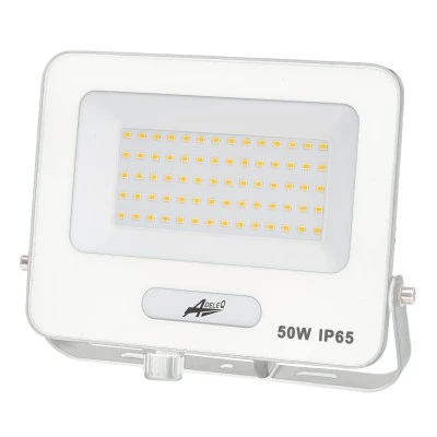 Προβολέας LED 50W 230V με θερμό φως 3000K 5000lm 120° IP65 λευκός 180x140x32mm Προβολέας LED 50W 230V με θερμό φως 3000K 5000lm 120° IP65 λευκός 180x140x32mm