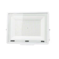 Προβολέας LED-SMD 200W 230V σώμα λευκού αλουμινίου λευκό ψυχρό 6200K 18000lm IP65 ευρείας δέσμης 120° Ra>80 PF>0.90 395x298x34mm