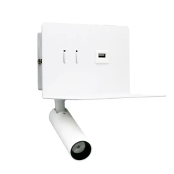 LED απλίκα & σποτ τοίχου ορθογώνια 6W με θερμό φως 3000K- λευκή - με θύρα USB LED απλίκα & σποτ τοίχου ορθογώνια 6W με θερμό φως 3000K- λευκή - με θύρα USB
