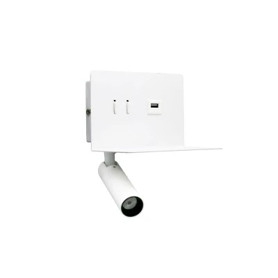 LED απλίκα & σποτ τοίχου ορθογώνια 6W με θερμό φως 3000K- λευκή - με θύρα USB LED απλίκα & σποτ τοίχου ορθογώνια 6W με θερμό φως 3000K- λευκή - με θύρα USB