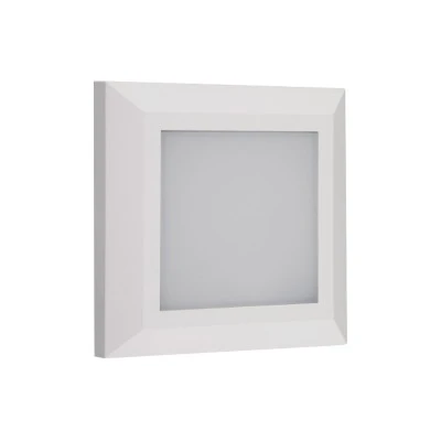 Led πλαφονιέρα τετράγωνη πλαστική λευκή d125mm 4W 3000k θερμό λευκό φως εξωτερικού χώρου IP65