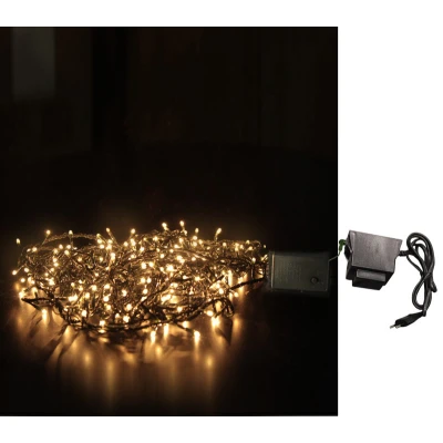 Πλεξούδα 256 LED 24V με μετασχηματιστή 230V/24V controller 8 προγραμμάτων διάφανα λαμπάκια IP20 14,5m