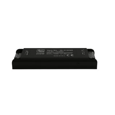 Τροφοδοτικό mini 240W για ταινίες LED 230V/12VDC μαύρο με προστασία από υπερθέρμανση και υπερφόρτωση IP20