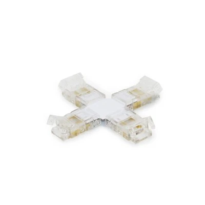 Μούφα σταυρός για μονόχρωμες ταινίες led smd 8mm 