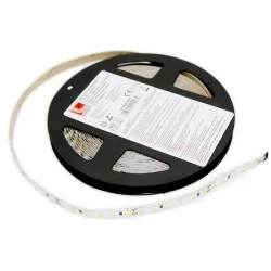 Ταινία led 5m λευκή αυτοκόλλητη 24VDC 9,6W/m 2835 120LED/m με θερμό φως 3000K IP20