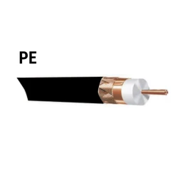 Καλώδιο TV δορυφορικού 96x0.12mm² με πλέγμα & φύλλα χαλκού CU 75Ω PE μαύρο χρώμα