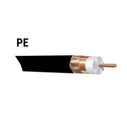Καλώδιο TV δορυφορικού 96x0.12mm² με πλέγμα & φύλλα χαλκού CU 75Ω PE μαύρο χρώμα