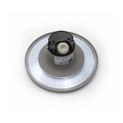 Led απλίκα pc στρόγγυλη γκρι έμμεσου φωτισμού Φ165mm 8W 3000k θερμό λευκό φως στεγανό IP65 Led απλίκα pc στρόγγυλη γκρι έμμεσου φωτισμού Φ165mm 8W 3000k θερμό λευκό φως στεγανό IP65
