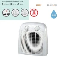 Αερόθερμο μπάνιου 2000W με ρυθμιζόμενο θερμοστάτη & 2 επιλογές ρύθμισης