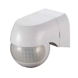Ανιχνευτής κίνησης λευκός 400W 230V 4Α στεγανός IP44 γωνία θέασης 180°