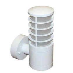 Φωτιστικό απλίκα κυλινδρικό λευκό 24cm με σκίαστρο & βάση για λάμπες E27 στεγανό IP44