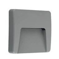 Led απλίκα γκρι τετράγωνη με σκίαστρο slim πλαστική 3W 100Lm 3000k θερμό λευκό φως στεγανή ΙΡ65
