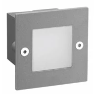 Led απλίκα γκρι τετράγωνη χωνευτή 2W 90Lm 3000k θερμό λευκό φως από πλαστικό στεγανή ΙΡ54