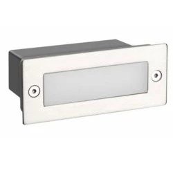 Led απλίκα νίκελ ματ ορθογώνια χωνευτή 2W 90Lm 3000k θερμό λευκό φως από πλαστικό στεγανή ΙΡ54