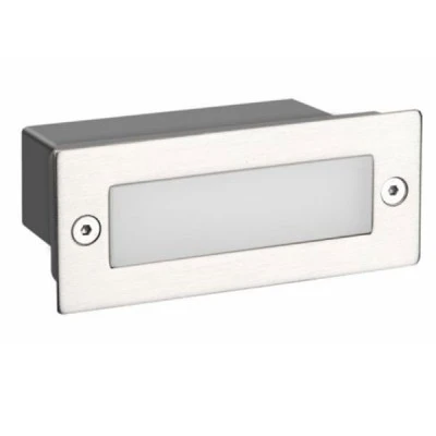 Led απλίκα νίκελ ματ ορθογώνια χωνευτή 2W 100Lm 6000k ψυχρό λευκό φως από πλαστικό στεγανή ΙΡ54 Led απλίκα νίκελ ματ ορθογώνια χωνευτή 2W 100Lm 6000k ψυχρό λευκό φως από πλαστικό στεγανή ΙΡ54