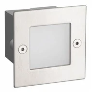 Led απλίκα νίκελ ματ τετράγωνη χωνευτή 2W 90Lm 3000k θερμό λευκό φως από πλαστικό στεγανή ΙΡ54