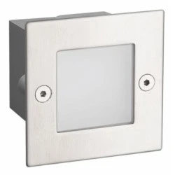 Led απλίκα νίκελ ματ τετράγωνη χωνευτή 2W 100Lm 6000k ψυχρό λευκό φως από πλαστικό στεγανή ΙΡ54