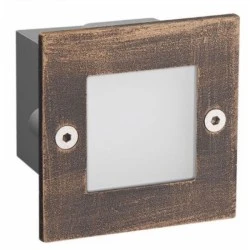 Led απλίκα σκουριάς τετράγωνη χωνευτή 2W 90Lm 3000k θερμό λευκό φως από πλαστικό στεγανή ΙΡ54