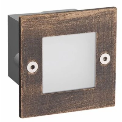 Led απλίκα σκουριάς τετράγωνη χωνευτή 2W 90Lm 3000k θερμό λευκό φως από πλαστικό στεγανή ΙΡ54 Led απλίκα σκουριάς τετράγωνη χωνευτή 2W 90Lm 3000k θερμό λευκό φως από πλαστικό στεγανή ΙΡ54