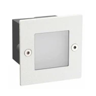 Led απλίκα λευκή τετράγωνη χωνευτή 2W 90Lm 3000k θερμό λευκό φως από πλαστικό στεγανή ΙΡ54