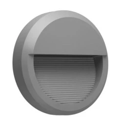Led απλίκα γκρι στρογγυλή με σκίαστρο slim πλαστική 8W 430Lm 3000k θερμό λευκό φως στεγανή ΙΡ65 Led απλίκα γκρι στρογγυλή με σκίαστρο slim πλαστική 8W 430Lm 3000k θερμό λευκό φως στεγανή ΙΡ65