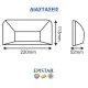 Led απλίκα γκρι ορθογώνια down light slim πλαστική 6W 350Lm 3000k θερμό λευκό φως στεγανή ΙΡ65