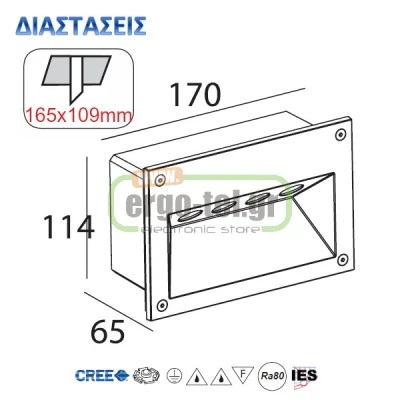 LED ΑΠΛΙΚΑ ΤΟΙΧΟΥ ΧΩΝΕΥΤΗ TALT 4x1W 327Lm 3000k ΘΕΡΜΟ ΛΕΥΚΟ ΦΩΣ ΔΕΣΜΗΣ 29° ΣΤΕΓΑΝΗ ΙΡ65