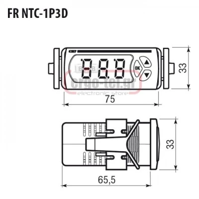 Ψηφιακό όργανο απόψυξης πίνακα VEMER FR-NTC-1P3D για θερμοστοιχείο NTC1000 12-24V 33x75x65,5mm Ψηφιακό όργανο απόψυξης πίνακα VEMER FR-NTC-1P3D για θερμοστοιχείο NTC1000 12-24V 33x75x65,5mm