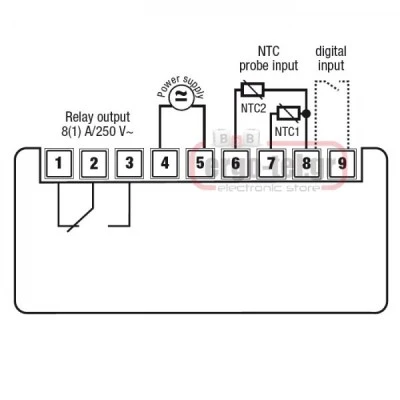 Ψηφιακό όργανο απόψυξης πίνακα VEMER FR-NTC-1P3D για θερμοστοιχείο NTC1000 12-24V 33x75x65,5mm Ψηφιακό όργανο απόψυξης πίνακα VEMER FR-NTC-1P3D για θερμοστοιχείο NTC1000 12-24V 33x75x65,5mm